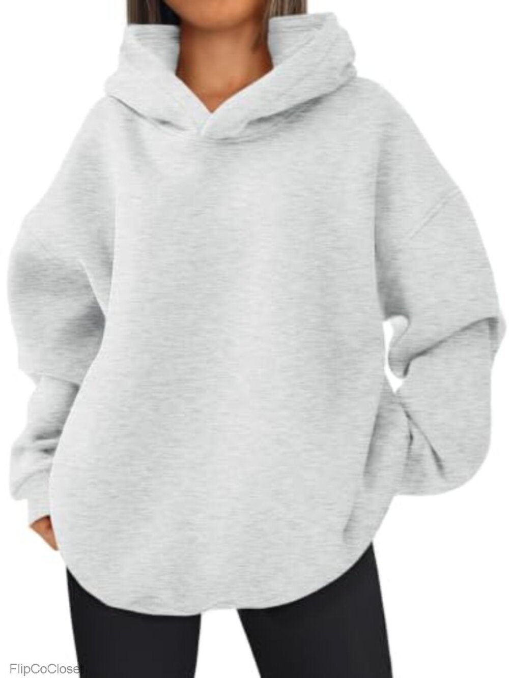 Oversized Fleece Lined Hoodie Pullover Sweatshirt Long Sleeve
